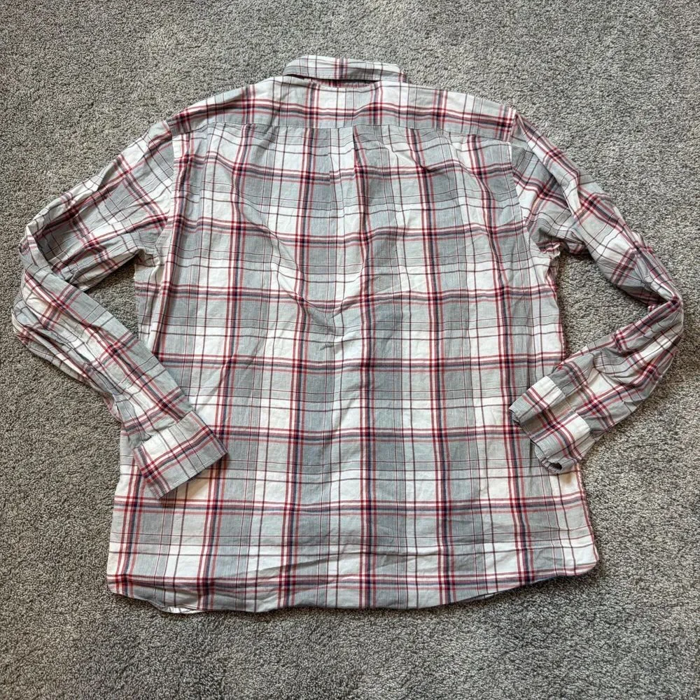 Secret Wash Shirting Sewn For J. Crew Stretch Button‎ Down Shirt Plaid Men's XL